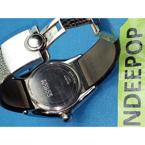 Corum Boutique Bubble Watch Blue Face Leather Men's Jewelry 163.150.20 Swiss WR - Picture 3 of 10